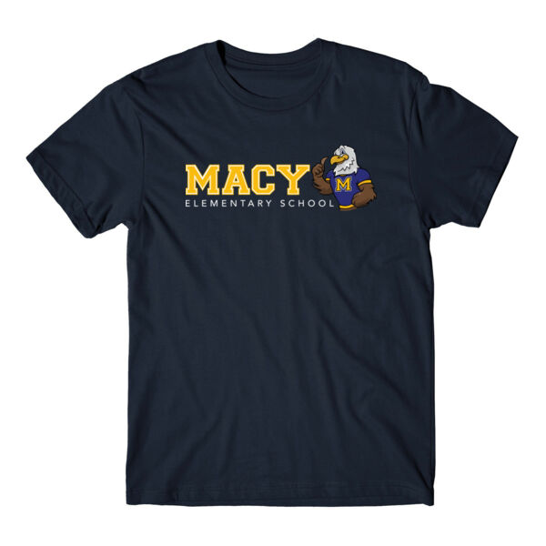 MACY ELEMENTARY - WIDE LOGO WITH EAGLE - ADULT T-SHIRT - $WN1GAR$ Thumbnail