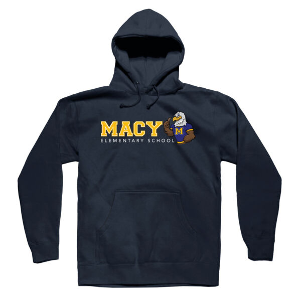 MACY ELEMENTARY - WIDE LOGO WITH EAGLE - ADULT HOODIE - $FT19MD$ Thumbnail